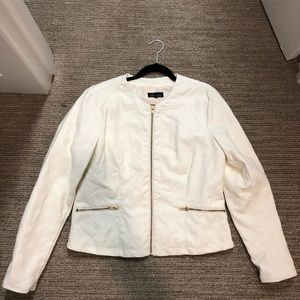 White faux leather jacket